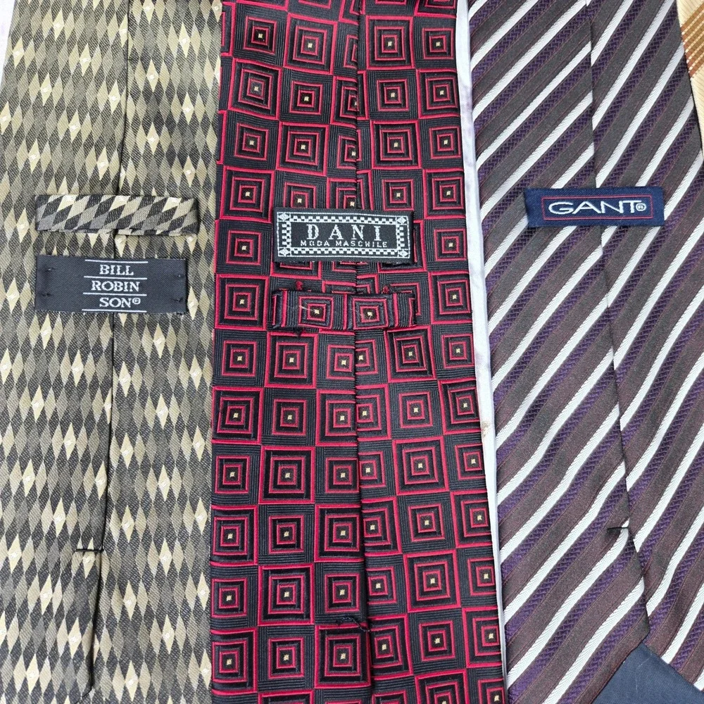 Lot of 11 Mixed Colors Brand Patterns Leveti Dani 100% Silk Formal Business Men